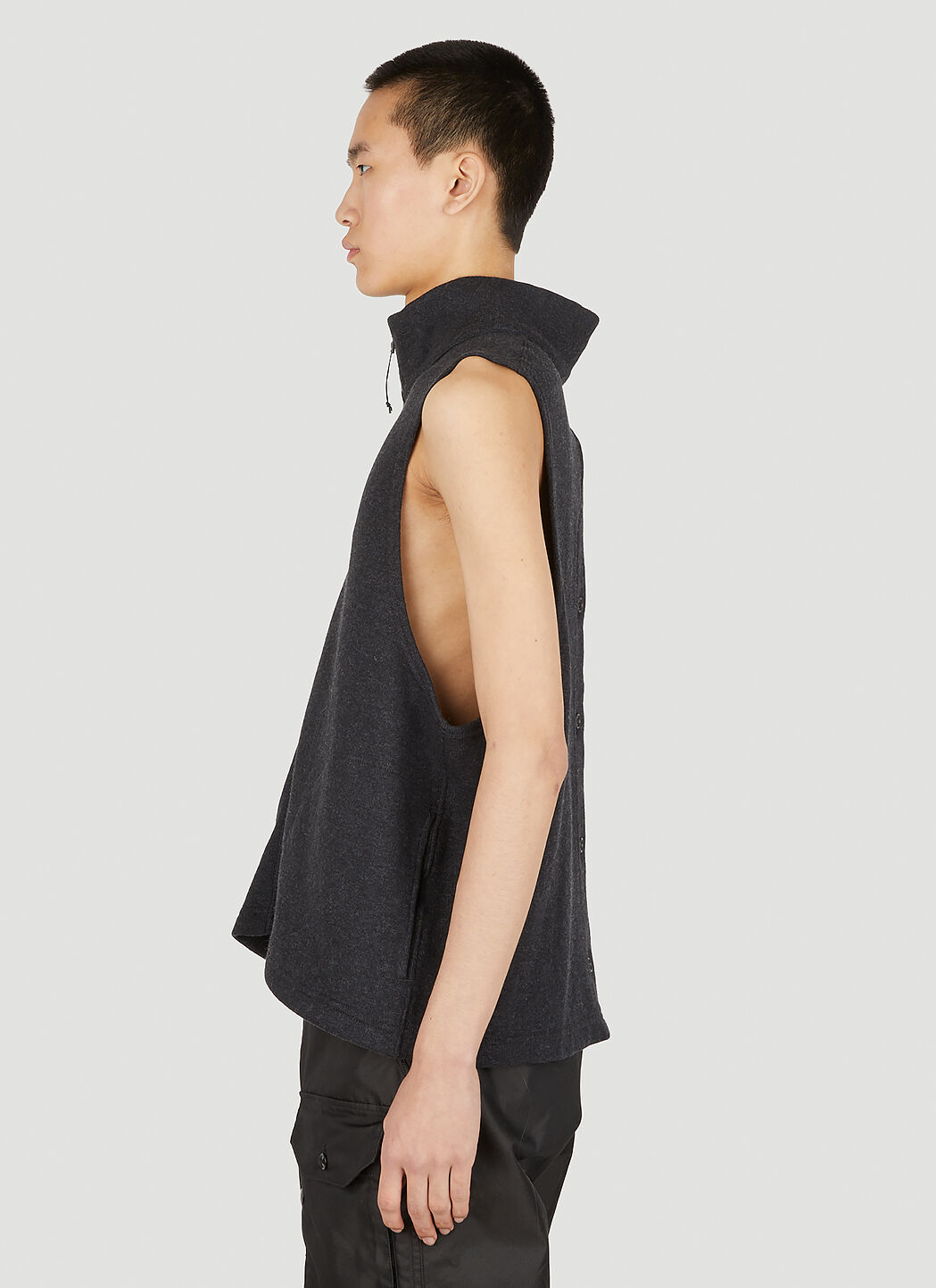 Engineered Garments Mock Knit Sleeveless Jacket in Black