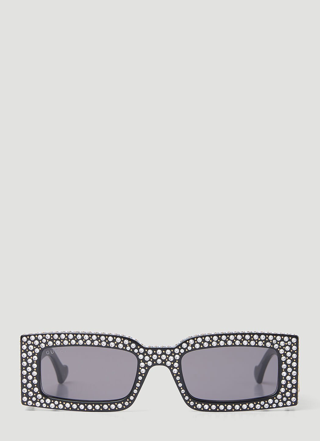 Balenciaga クリスタル装飾が施された長方形のサングラス。 Silver bcs0353004