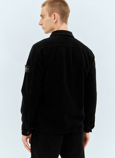 Stone Island 코듀로이 오버셔츠 블랙 sto0158032