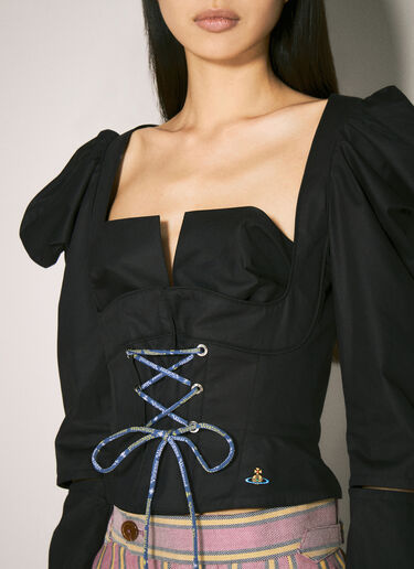 Vivienne Westwood 페바 크롭 탑 블랙 vvw0257031