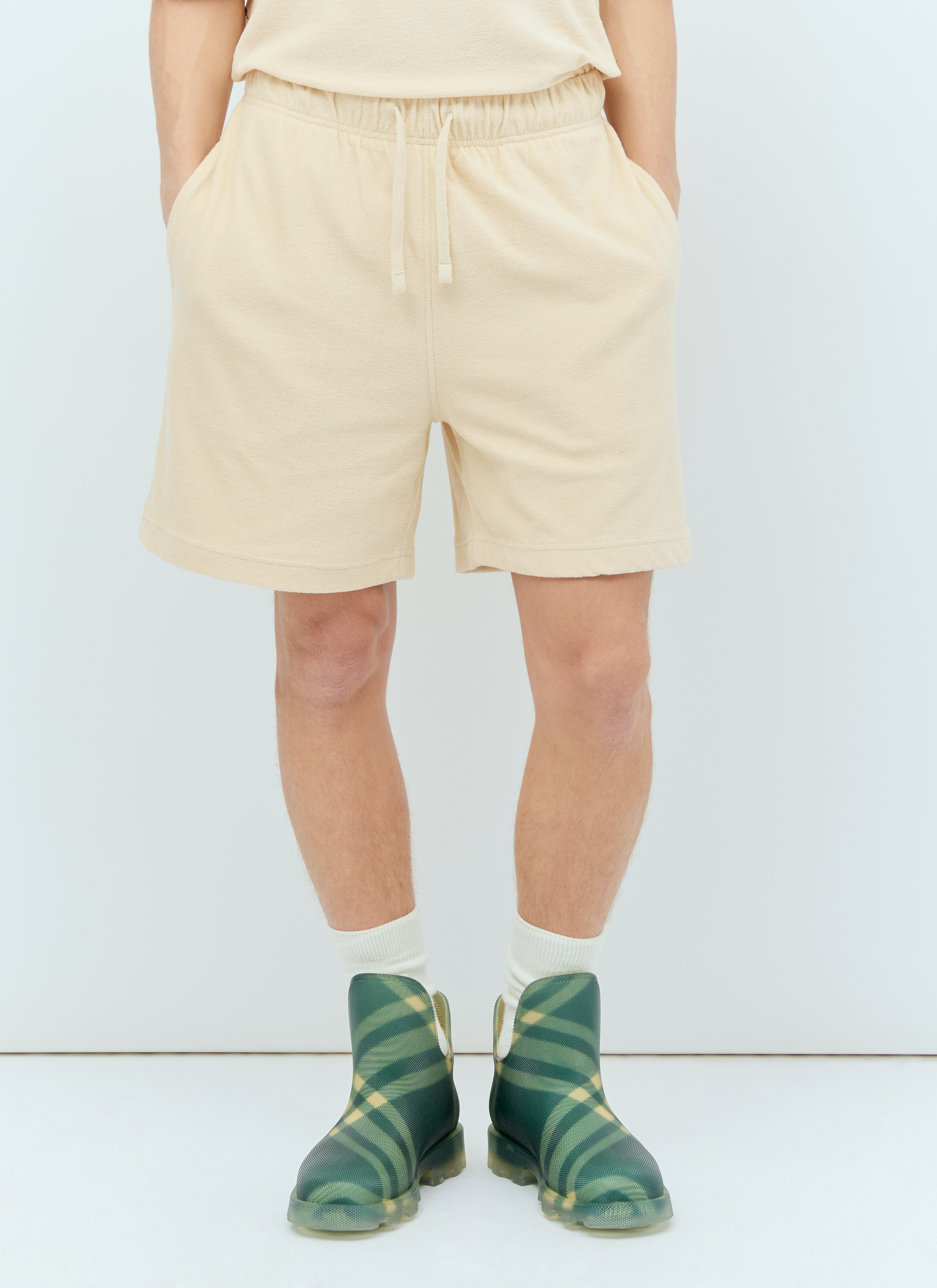 Our Legacy Cotton Towelling Shorts Orange our0157015