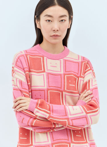 Acne Studios Face Jacquard Sweater Pink acn0257002