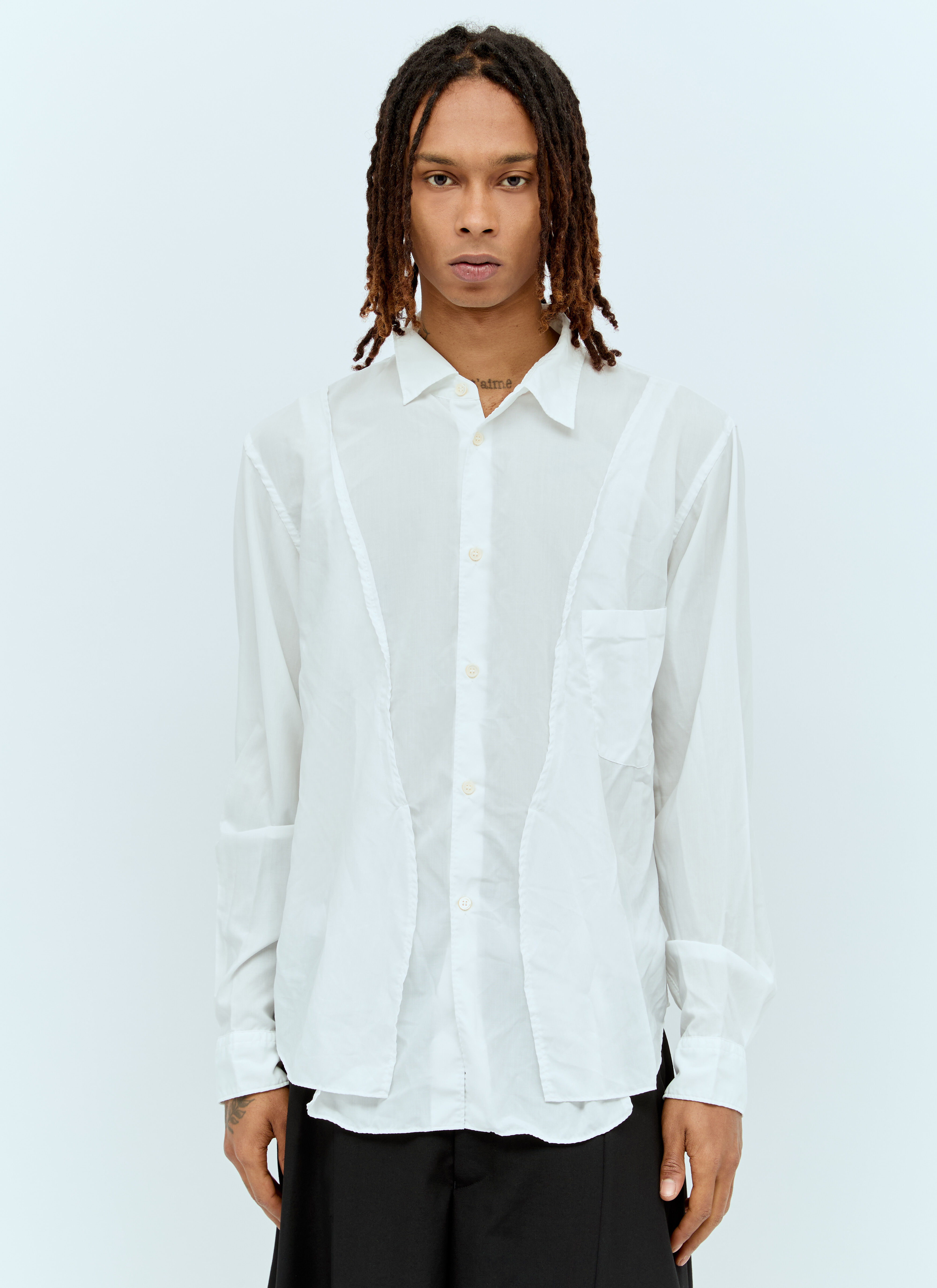 Comme des Garçons Homme Plus パネルシャツ  ホワイト hpl0156001
