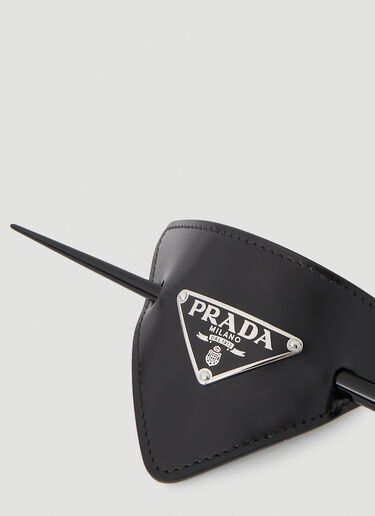 Prada Logo Plaque Hair Accessory Black pra0252048