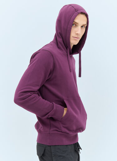 Stone Island Logo Patch Hooded Sweatshirt Purple sto0158042