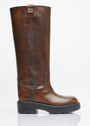 Dolce & Gabbana Fumé Leather Boots Black dol0254024