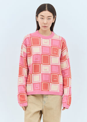 Acne Studios Face Jacquard Sweater Beige acn0257019