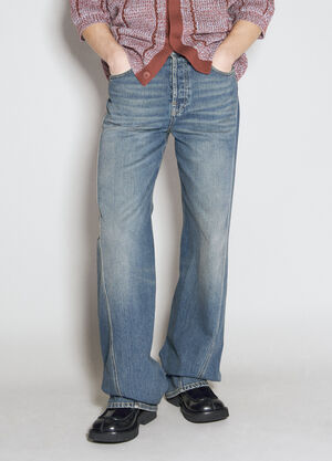 Lanvin Baggy Twisted Jeans Brown lnv0157001