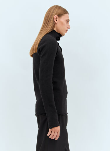 Bottega Veneta Distorted High Neck Wool Sweater Black bov0158001