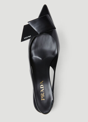 Prada Logo Slingback Heels Black pra0254050