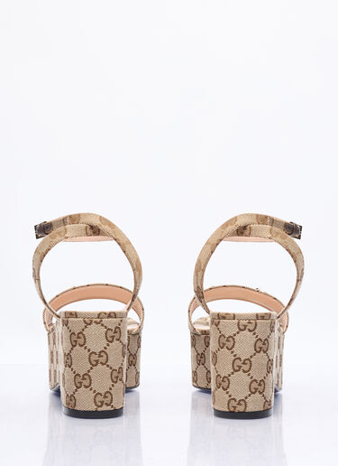 Gucci Horsebit Flatform Sandals Beige guc0257050