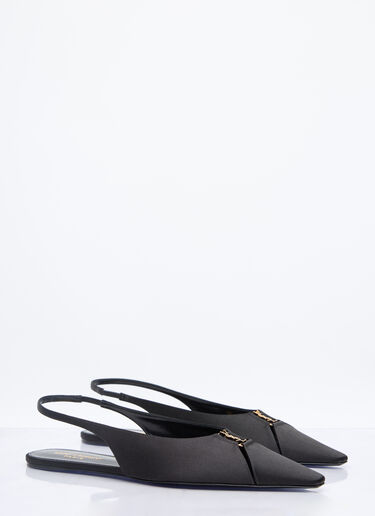 Saint Laurent Babylone Slingback Flats Black sla0257035