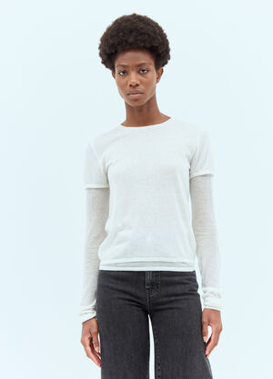 TOTEME Layered Knit T-Shirt White tot0257033