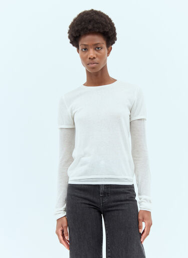 TOTEME Layered Knit T-Shirt White tot0257031