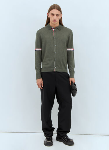 Thom Browne Button-Down Collar Cardigan Green thb0157005