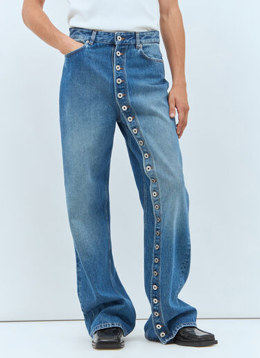 Jean Paul Gaultier Buttoned Leg Jeans Blue jpg0357002