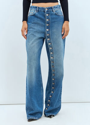 Jean Paul Gaultier Buttoned Leg Jeans Blue jpg0258011
