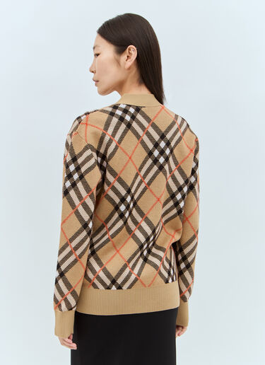 Burberry Check Wool-Blend Cardigan Beige bur0257007