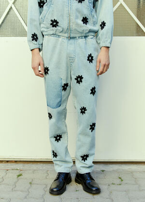 Thom Browne Flower Hand Embroidery Pants Navy thb0156007
