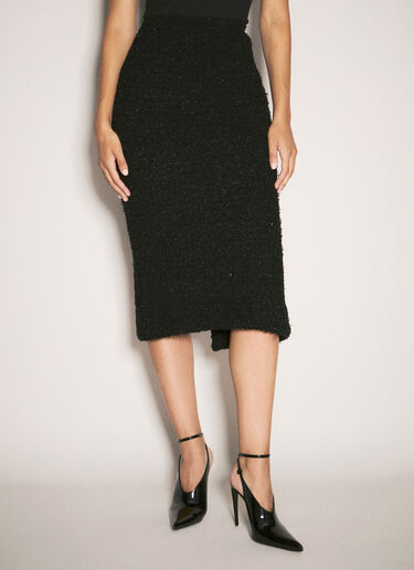 Balenciaga Boucle Midi Skirt Black bal0257005