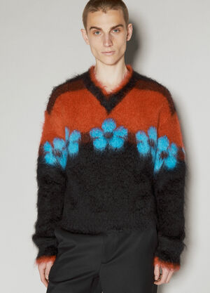 Marni Mohair Flower Sweater Green mni0157001