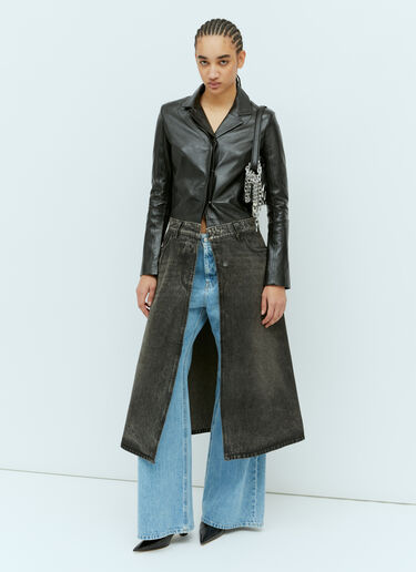 Diesel L-Ory Leather And Denim Coat Black dsl0257006