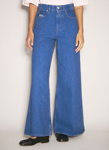 Marni Logo Patch Jeans Blue mni0257014