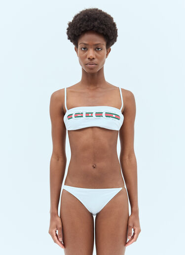 Gucci Logo Print Bikini Set White guc0257005