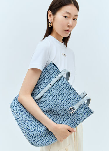 Rabanne Denim Logo Tote Bag Blue pac0255038