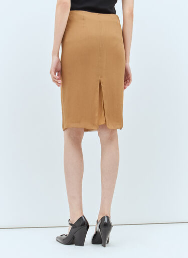 Miu Miu Silk Skirt Brown miu0258010