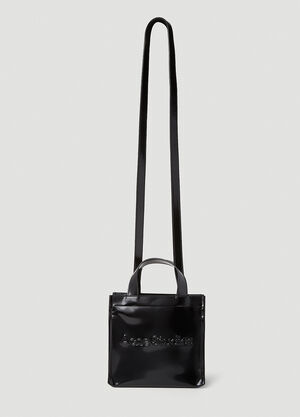GANNI Logo Shopper Mini Tote Bag Black gan0257053