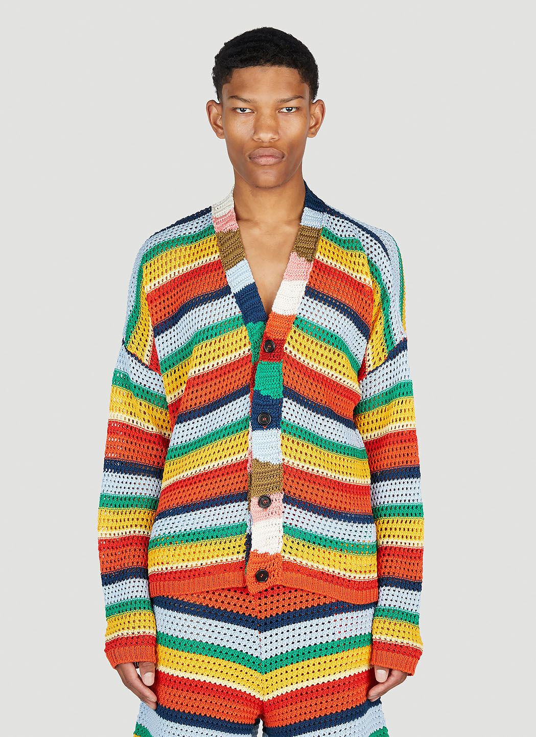Marni x No Vacancy Stripe Knit Cardigan in Multicolour | LN-CC®