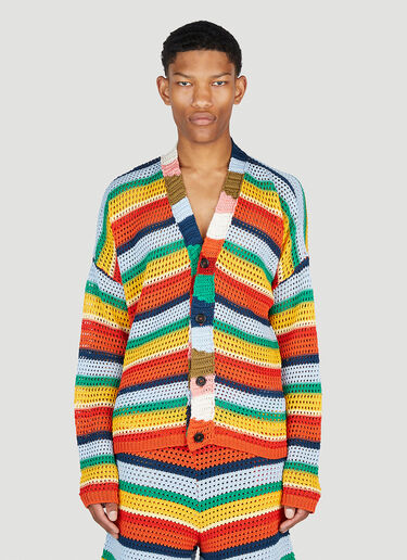 Marni x No Vacancy Stripe Knit Cardigan Multicolour mvy0153001