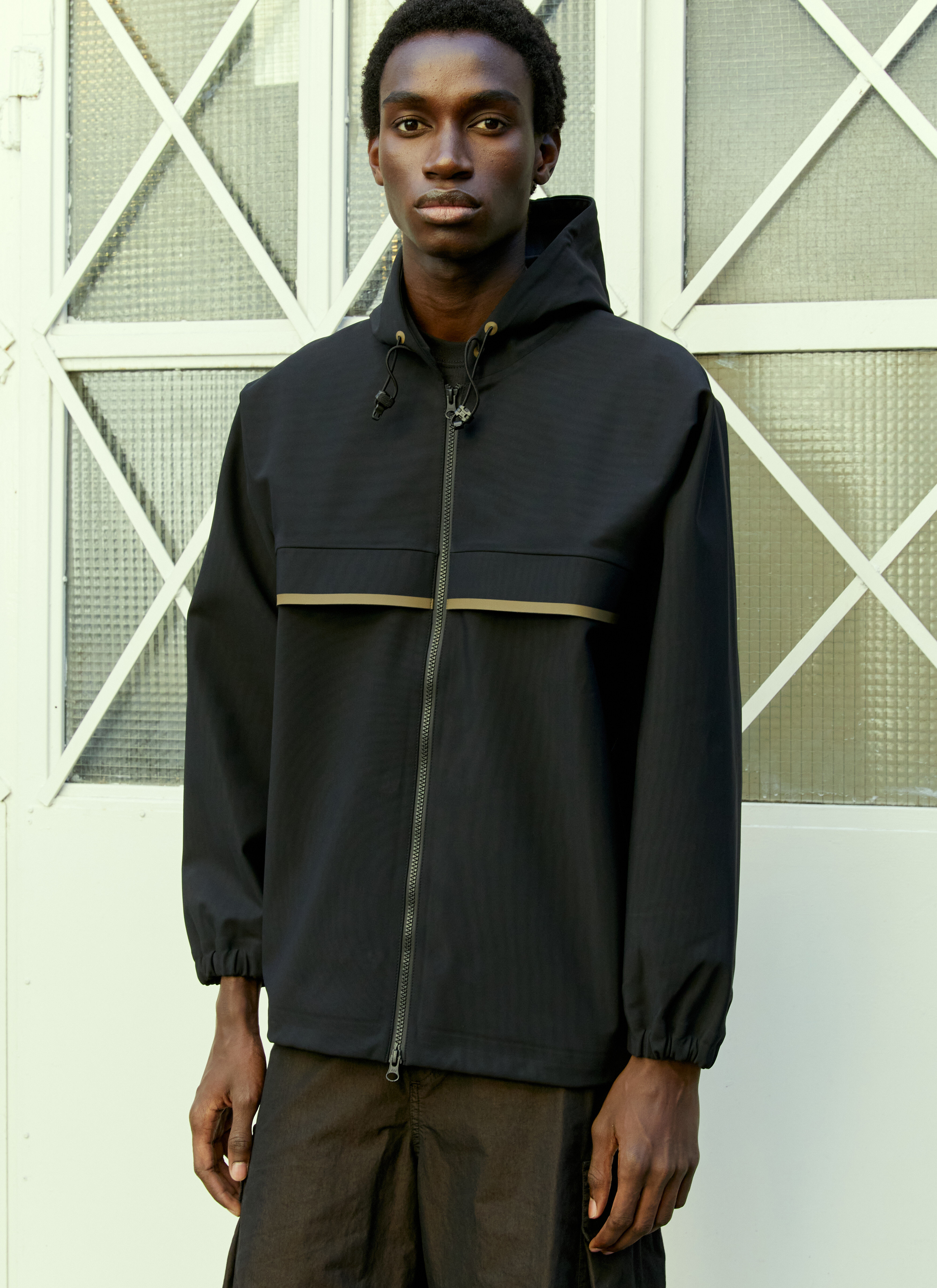 GR10K Bonded Fleece Hooded Jacket in Black | LN-CC®