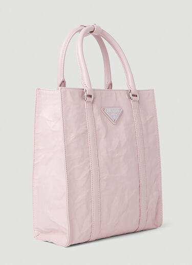 Prada Crinkled Leather Tote Bag Pink pra0252060