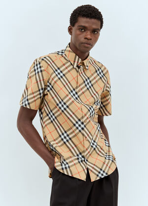 Burberry Check Poplin Shirt Brown bur0157017