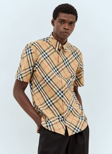 Burberry Check Poplin Shirt Beige bur0157005