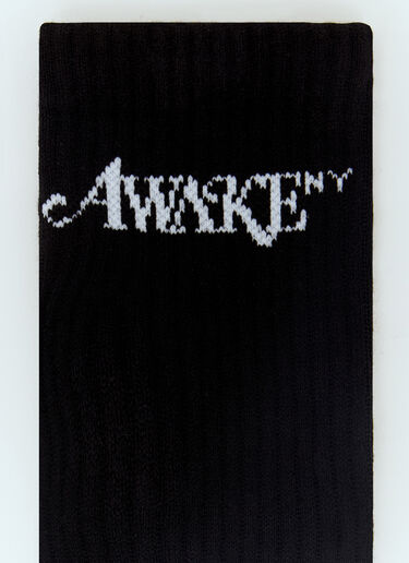 Awake NY Logo Jacquard Socks Black awk0156020