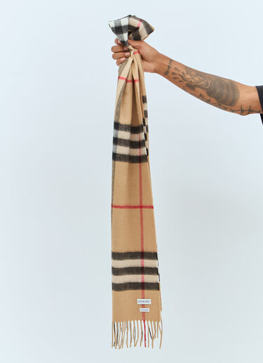 Burberry Giant Check Cashmere Scarf Beige bur0155077