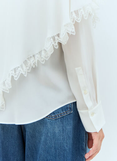 Chloé Knotted Heritage Cape Blouse White chl0257007