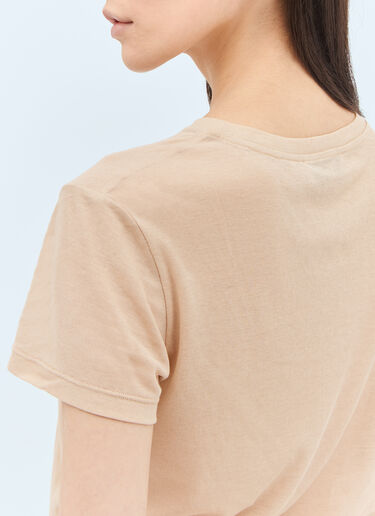 Miu Miu Logo Patch T-Shirt Beige miu0258006