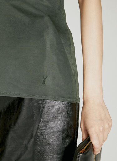 Saint Laurent Cassandre Tank Top Green sla0254024