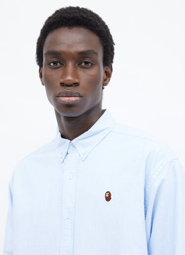 A BATHING APE® Ape Head One Point Oxford Shirt Blue aba0154025