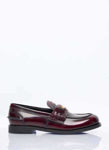 Miu Miu Leather Penny Loafers Burgundy miu0258021