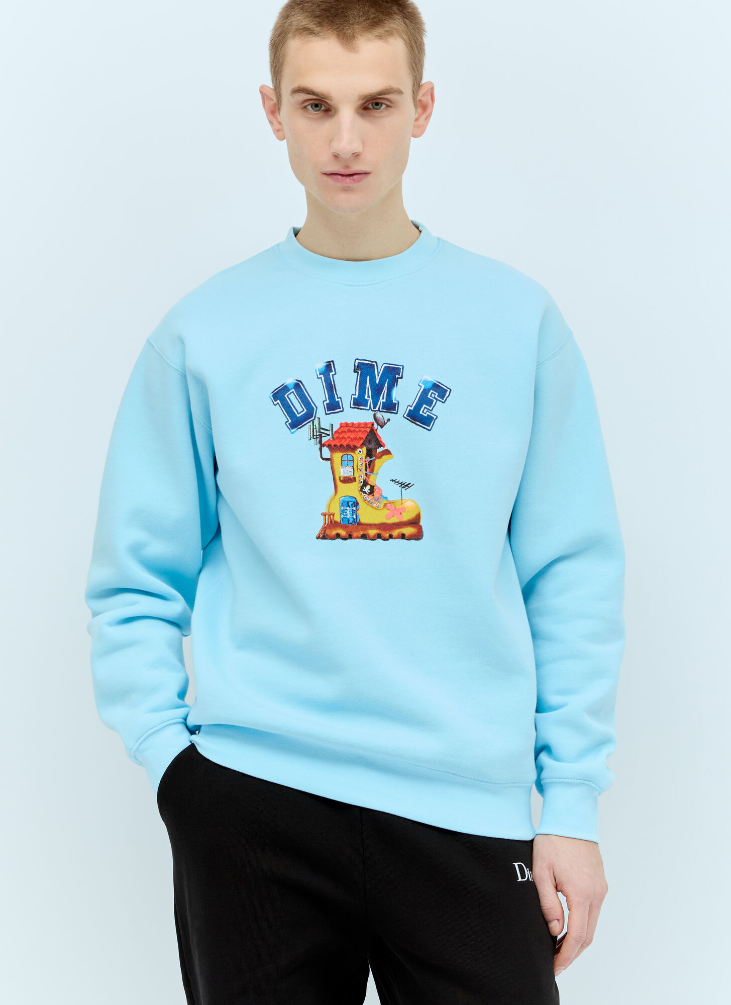 Shop Dime House Crewneck Sweatshirt In Blue