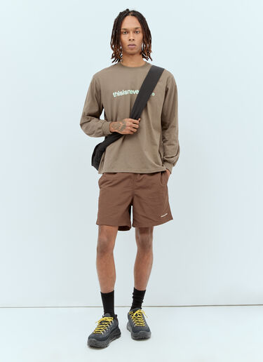 thisisneverthat® Logo Embroidery Jogging Shorts Brown tsn0156009