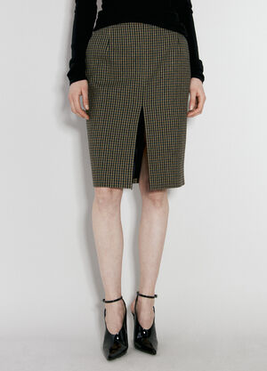 Acne Studios Wool-Blend Checked Midi Skirt Beige acn0257016
