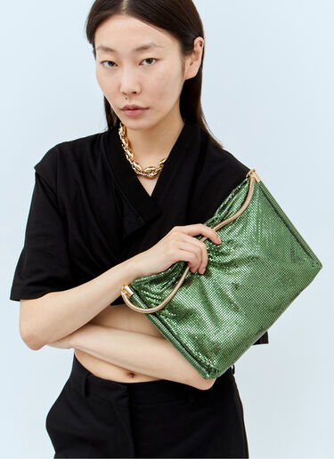 Rabanne Pixel Tube Shoulder Bag Green pac0255035