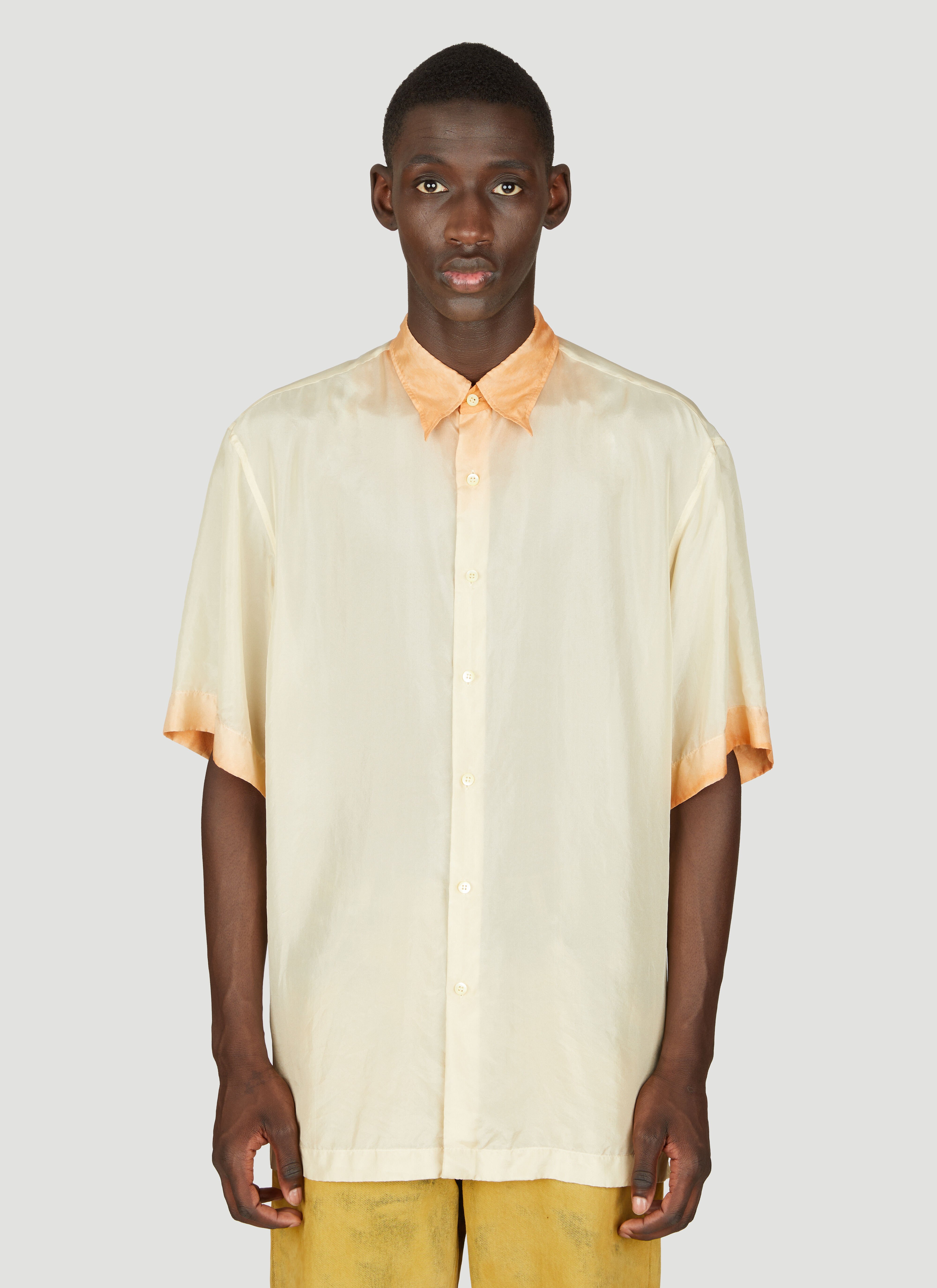Dries Van Noten Ombre-Dyed Silk Shirt Grey dvn0156010
