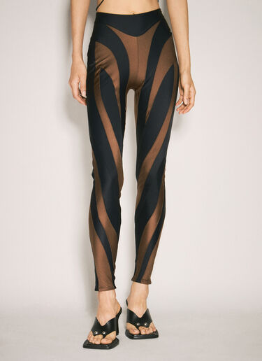 Mugler Bi-Colour Spiral Leggings Brown mug0255004